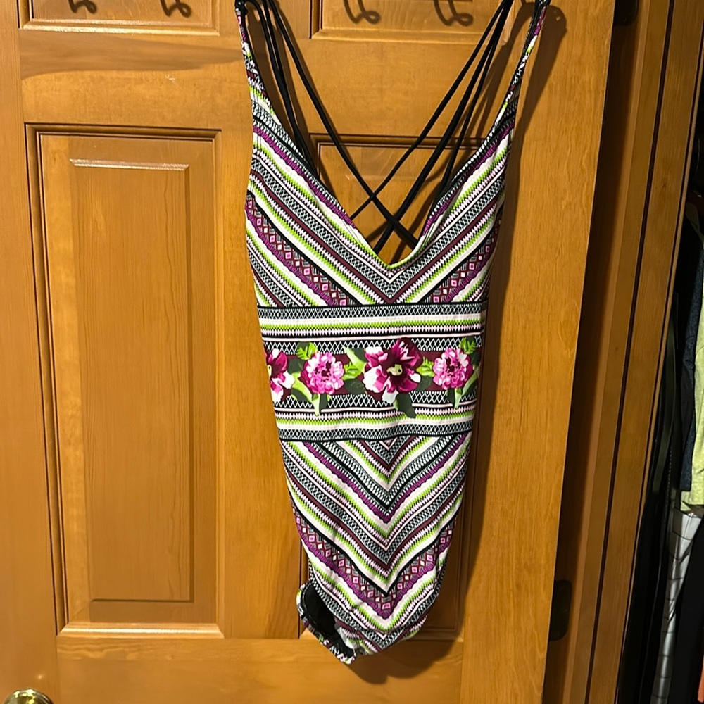 Brand new - never worn - purple and green floral - new with tags size L